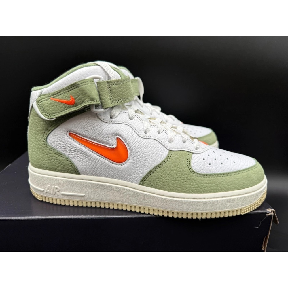Nike Olive and White High-Top Sneakers